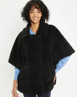 Cape réversible en Fausse Fourrure Mont noire