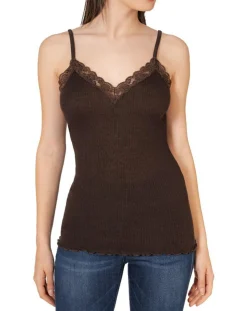 Caraco bretelles fines Laine & Soie marron