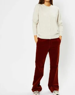 Cardigan 100% Cachemire Cacao col rond gris beige chiné