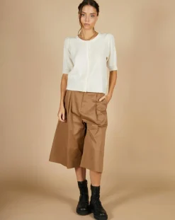 Cardigan 100% Cachemire Claire manches ballon écru