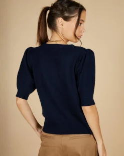 Cardigan 100% Cachemire Claire manches ballon nuit