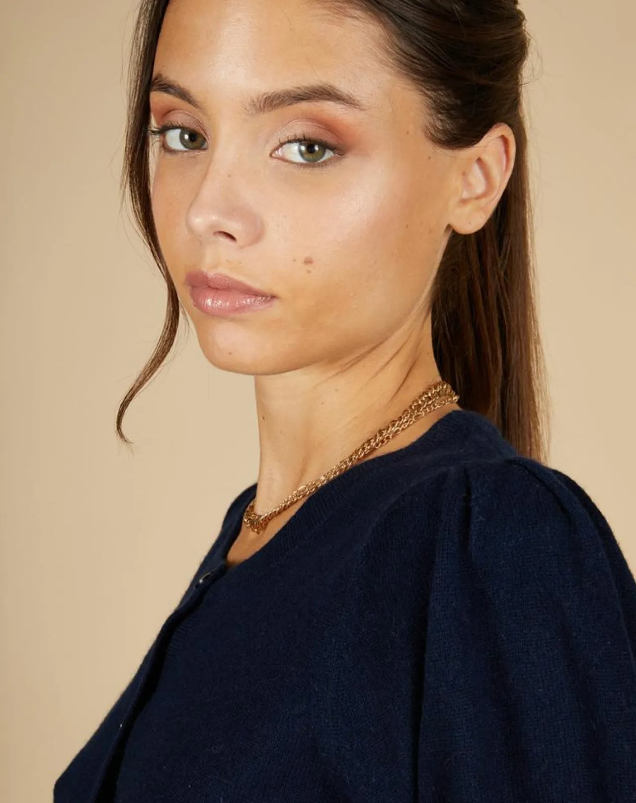 Cardigan 100% Cachemire Claire manches ballon nuit