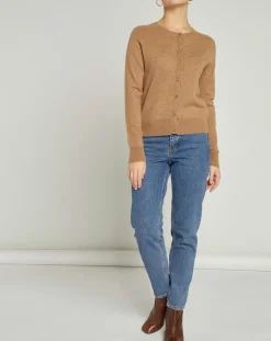 Cardigan 100% Cachemire Sonia beige chiné