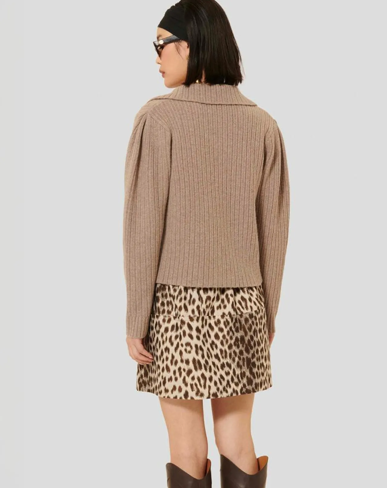 Cardigan 100% Laine Goldie noisette