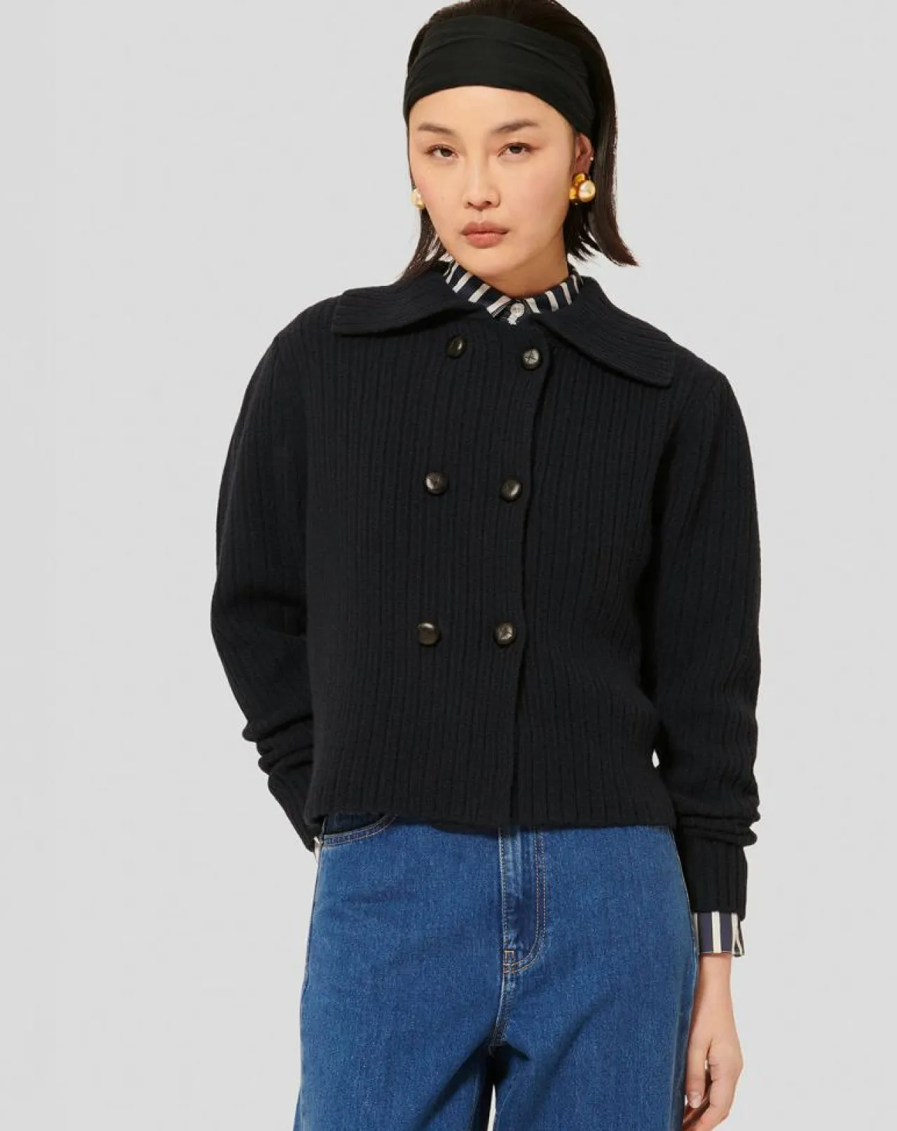 Cardigan 100% Laine Goldie nuit