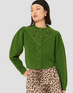 Cardigan 100% Laine Gustave cactus