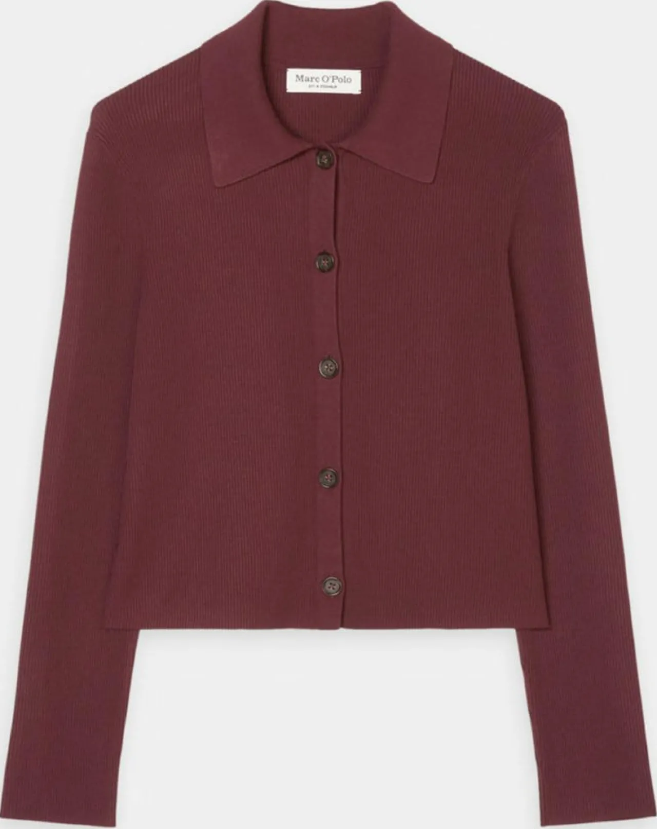 Cardigan col polo rouge foncé