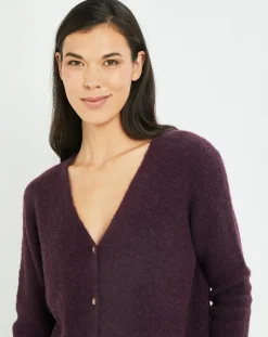 Cardigan Elsa aubergine