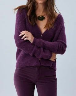 Cardigan Elsa aubergine