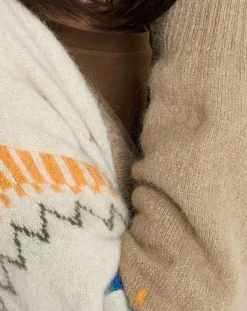 Cardigan en Alpaga, Laine & Cachemire mélangés jacquard graphique multicolore