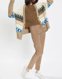 Cardigan en Alpaga, Laine & Cachemire mélangés jacquard graphique multicolore