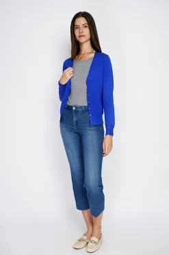 Cardigan en Cachemire mélangé col V royal