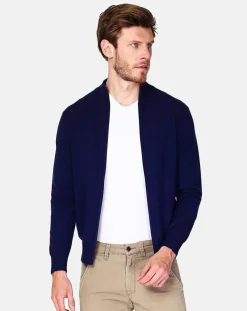 Cardigan en Cachemire mélangé Corentin bleu nuit