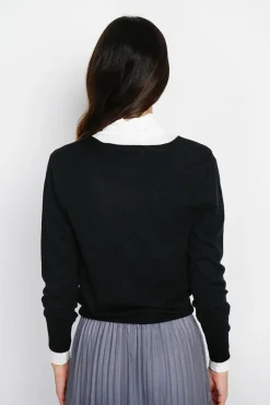 Cardigan en Cachemire mélangé col V noir