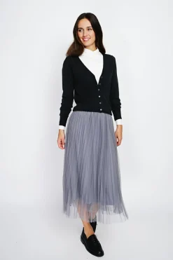 Cardigan en Cachemire mélangé col V noir