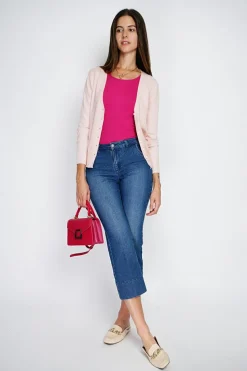 Cardigan en Cachemire mélangé col V rose