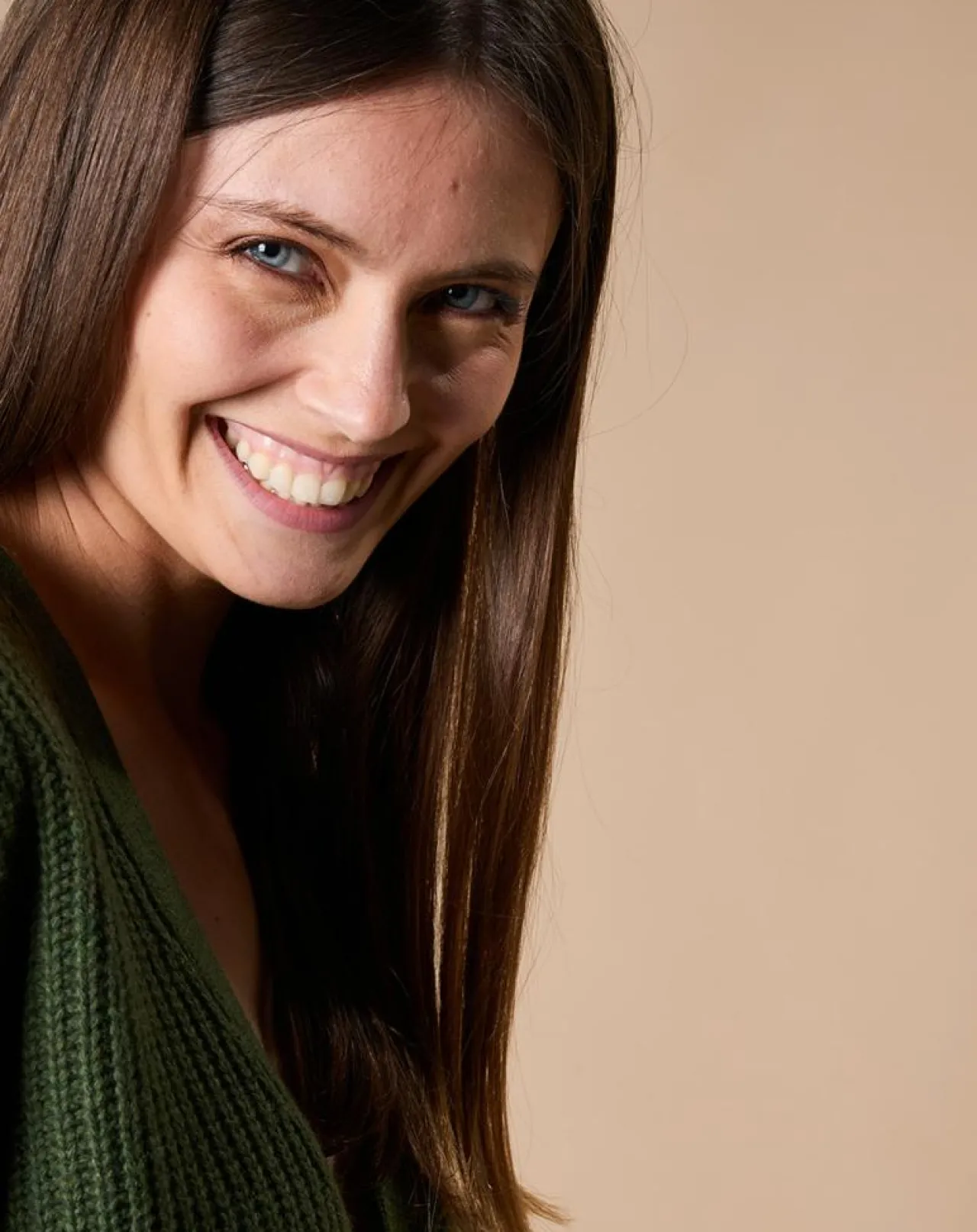 Cardigan en Laine & Cachemire mélangés Noémie kaki