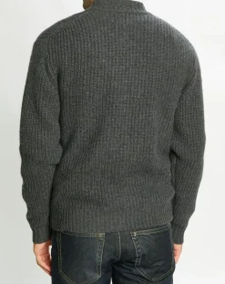 Cardigan en Laine & Cachemire Potecard Gulet Boxy gris foncé