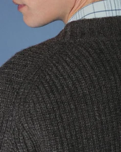 Cardigan en Laine & Cachemire Potecard Gulet Boxy gris foncé