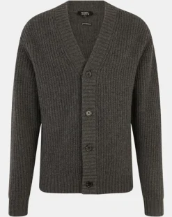 Cardigan en Laine & Cachemire Potecard Gulet Boxy gris foncé