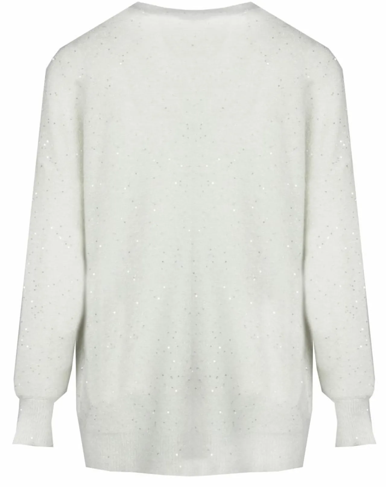 Cardigan en Laine & Mohair mélangés Basal à sequins blanc perle