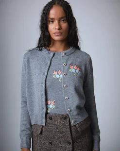 Cardigan en Laine mélangée Bcbg gris