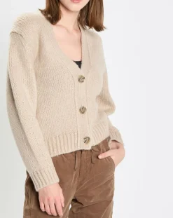 Cardigan en Laine mélangée beige