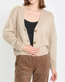 Cardigan en Laine mélangée beige