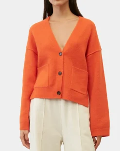 Cardigan en Laine mélangée orange