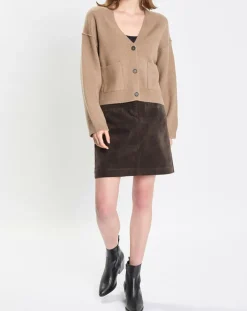 Cardigan en Laine mélangée marron clair