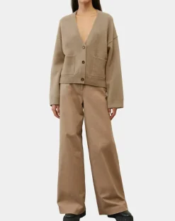 Cardigan en Laine mélangée marron clair