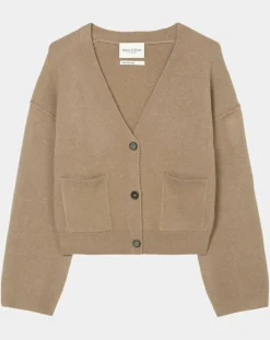 Cardigan en Laine mélangée marron clair