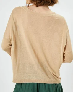 Cardigan en Lin & Coton Letrope latte