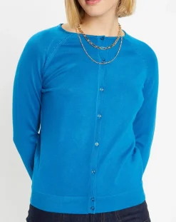 Cardigan en Maille fine Fanny bleu moyen
