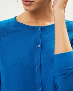Cardigan en Maille fine Fanny bleu moyen