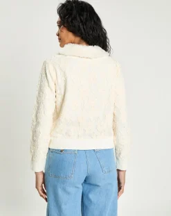 Cardigan Maille Dentelle ecru