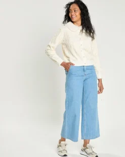 Cardigan Maille Dentelle ecru