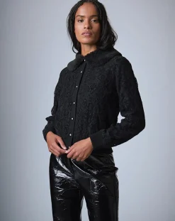 Cardigan Maille Dentelle noir