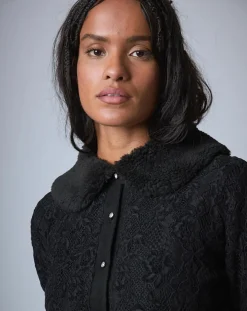 Cardigan Maille Dentelle noir