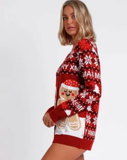 Cardigan Noël rouge