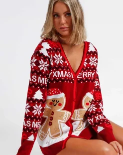 Cardigan Noël rouge