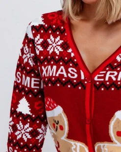 Cardigan Noël rouge
