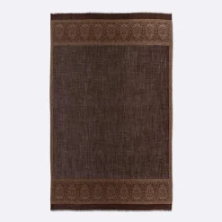 Carré 100% Soie Elisee moka - 130x200 cm