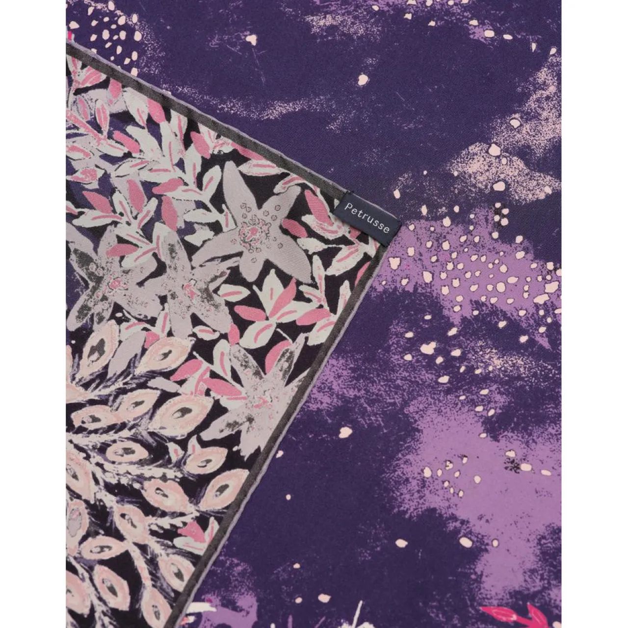 Carré 100% Soie Idylle lilas - 105x105 cm