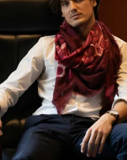 Carré en Laine mélangée Allure fuchsia - 120x120 cm