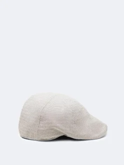 Casquette plate micro-motif blanc neige