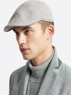 Casquette plate micro-motif blanc neige