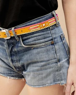 Ceinture en Cuir Dinka ocre