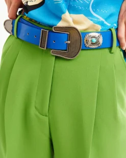 Ceinture en Cuir Kishi bleue