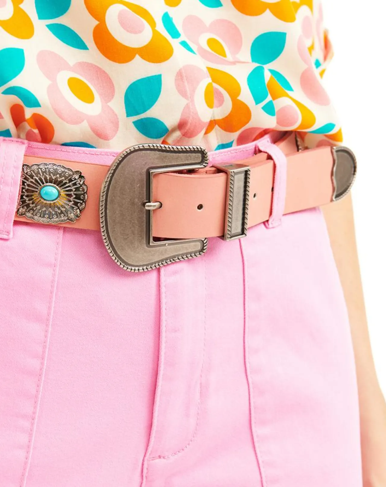 Ceinture en Cuir Kishi rose